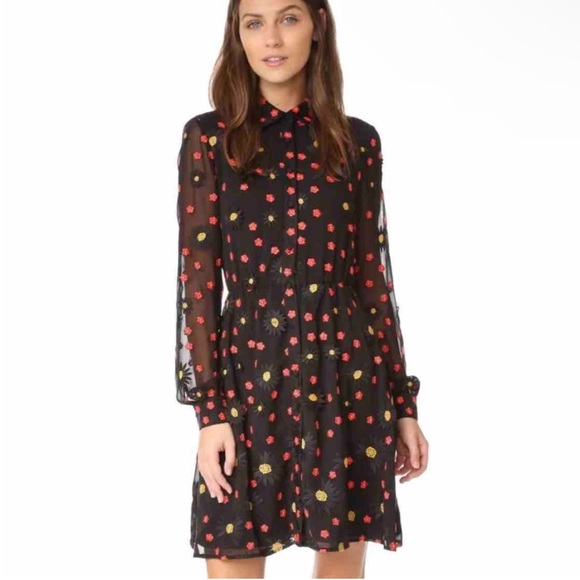 Alice + Olivia Dresses & Skirts - Alice + Olivia Dress Enid Floral Embroidered Appliqué